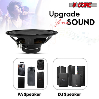 5Core 12 Inch DJ Subwoofer Speaker 200W Peak 8Ohm Audio Replacement Sub Woofer