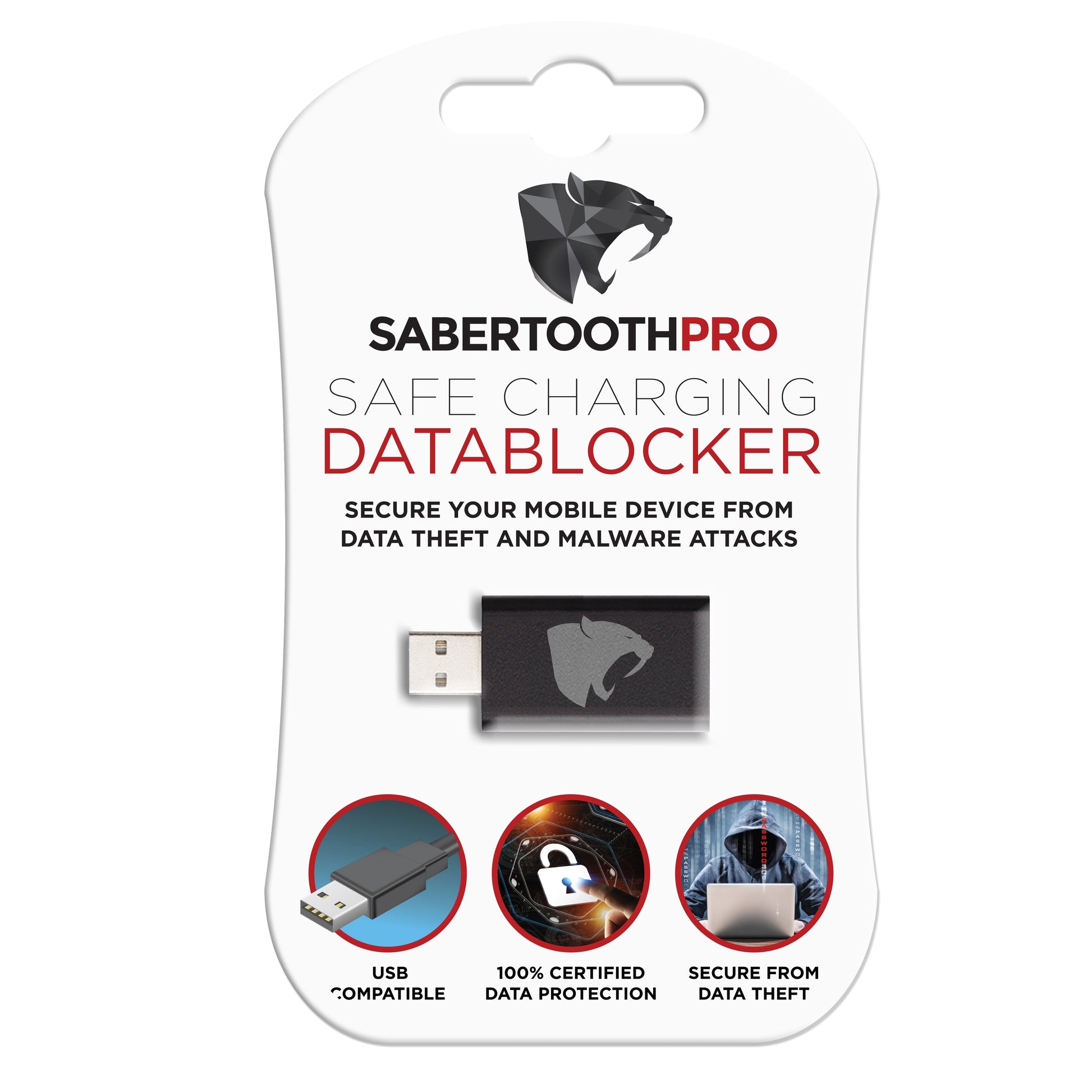 Sabertoothpro DB150 USB Data Blocker for Safe Charging and Protection Against Juice Jacking